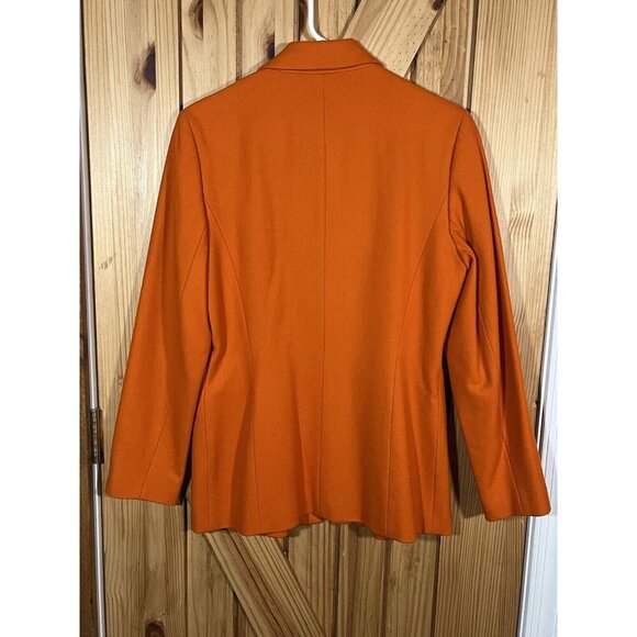Women's Classic Blazer Orange Fall Halloween Workwear **SEE MEASUREMENTS** - Picture 7 of 9